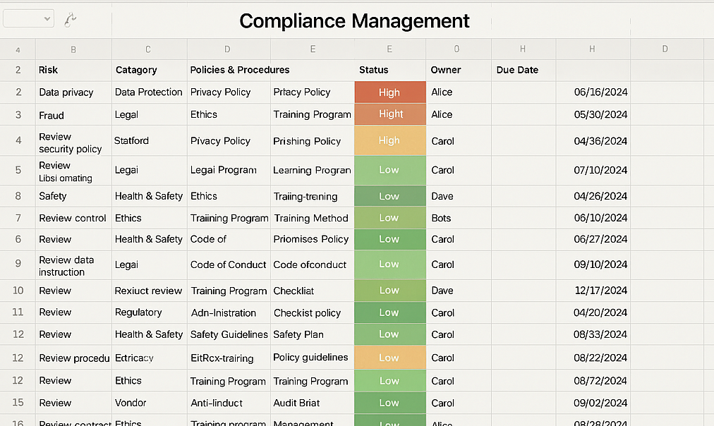 Chaotic compliance management with spreadsheets